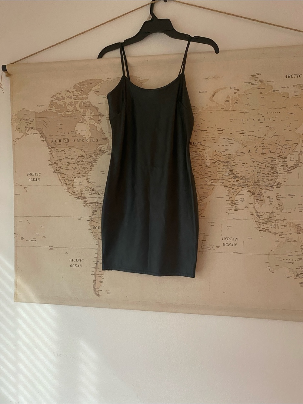 Minimal Black Spaghetti-Strap Mini Dress